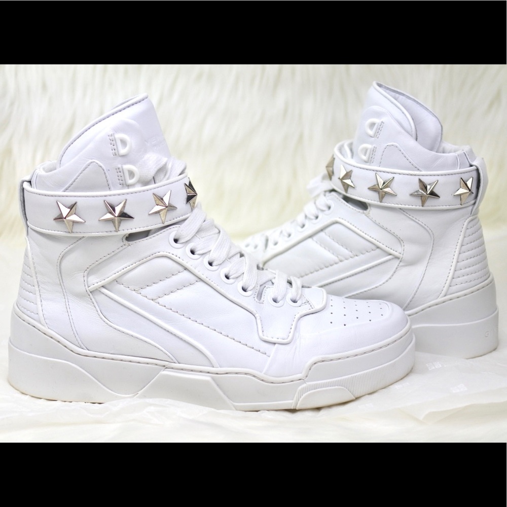 Givenchy Tyson Star Leather High-Top Sneaker White